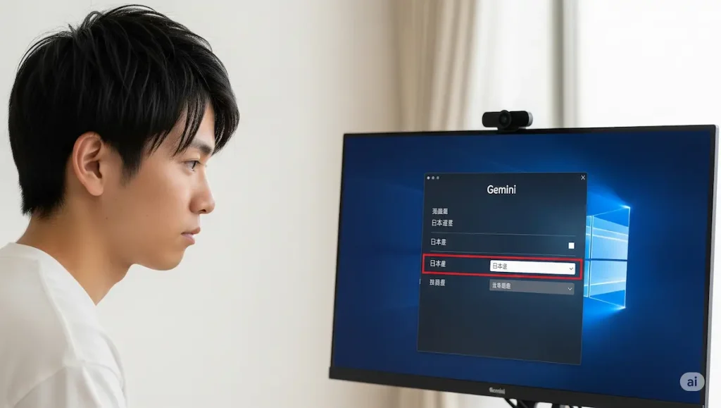 表示を日本語に設定する方法